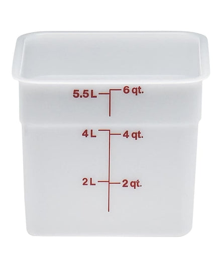 Cambro 6SFSP148 Hộp Đựng Thực Phẩm Vuông 5.7 lít - CamSquare®, Trắng Tự Nhiên