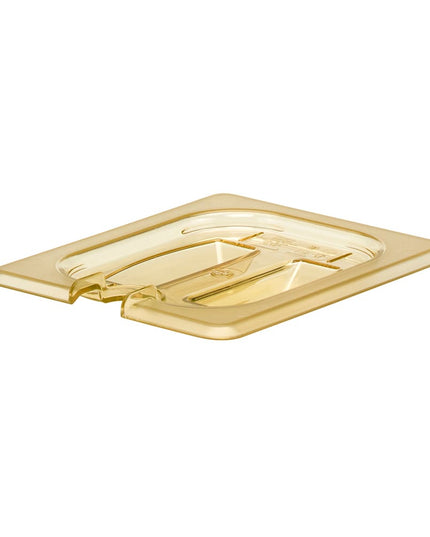 Cambro 80HPCHN150 H-Pan™ Nắp Khay Thực Phẩm Cỡ 1/8 Có Rãnh Tay Cầm, Màu Hổ Phách