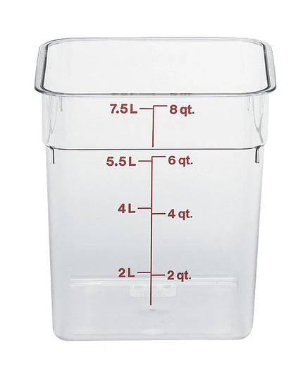 Cambro 8SFSCW135 Hộp Đựng Thực Phẩm Vuông CamSquare® 7.6 lít - Polycarbonate, Trong Suốt