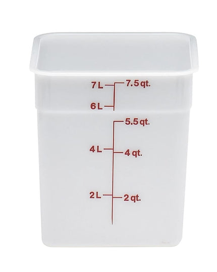 Cambro 8SFSP148 Hộp Đựng Thực Phẩm Vuông 7.6 lít - CamSquare®, Trắng Tự Nhiên