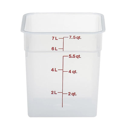 Hộp Đựng Thực Phẩm Vuông Cambro 8SFSPP190 7.6 lít - CamSquare®, Trong Mờ