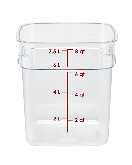 Hộp Đựng Thực Phẩm Vuông FreshPro Cambro 8SFSPROCW135 7.6 lít - CamSquare®, Polycarbonate, Vạch Chia Đỏ
