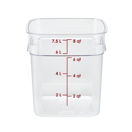 Hộp Đựng Thực Phẩm Vuông FreshPro Cambro 8SFSPROCW135 7.6 lít - CamSquare®, Polycarbonate, Vạch Chia Đỏ