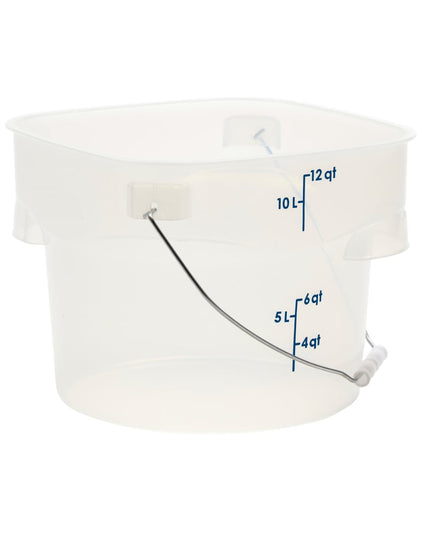 Cambro PWB12PROPP190 Xô Đựng Thực Phẩm CamRound® FreshPro 11.4 lít. Tay Xách - Nhựa Polypropylene Trong Mờ