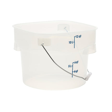 Cambro PWB12PROPP190 Xô Đựng Thực Phẩm CamRound® FreshPro 11.4 lít. Tay Xách - Nhựa Polypropylene Trong Mờ