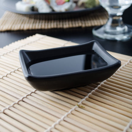 Đĩa đựng nước chấm melamine mờ GET SD-3828-BK Nara 10 x 7 cm 59 ml - Màu đen, Thùng 24 cái