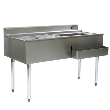 Bàn thao tác pha chế cocktail thép không gỉ Eagle Group 2200 Series CWS5-22R 152 cm - thùng đá bên phải
