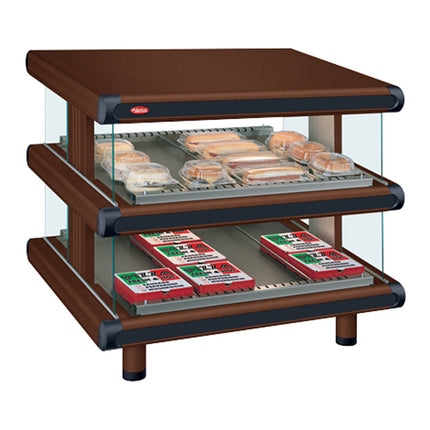 Tủ giữ nóng trưng bày Hatco GR2SDS-24D Antique Copper Glo-Ray Designer 61 cm Slanted kép kệ Merchandiser - 120V