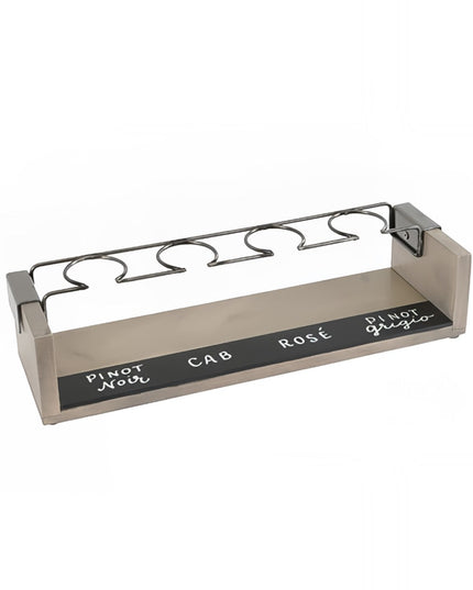 Khay Nếm Rượu Vang Công Nghiệp Cal-Mil 22010-110 4 Ngăn Kèm Bảng Phấn 34.3 x 10.2 x 7.6 cm Gỗ Thông/Vòng Dây Kẽm