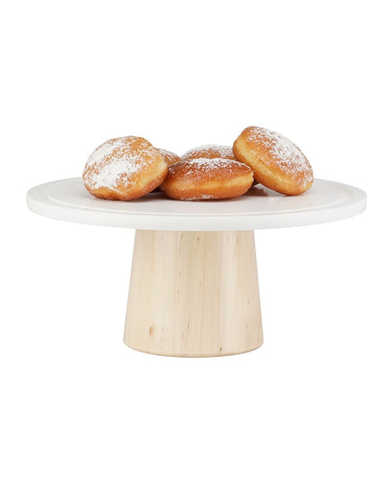 Đế Bánh Tròn Cal-Mil 22378-125-71 30.5 cm Đĩa Corian Trắng - Cao 12.7 cm, Đế Gỗ Maple