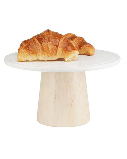 Đế Bánh Tròn Cal-Mil 22378-127-71 30.5 cm Đĩa Corian Trắng - Cao 18 cm, Đế Gỗ Maple