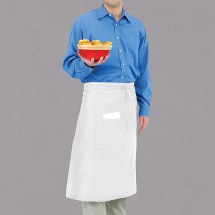 Tạp dề bistro dài vải poly-cotton có thể tùy chỉnh Chef Revival trắng, 1 túi
