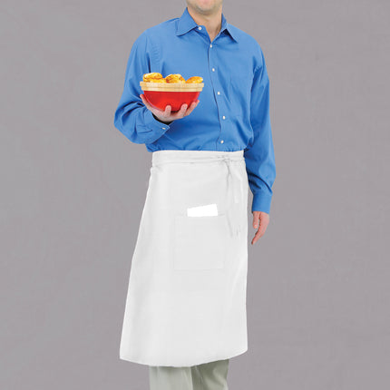 Tạp dề bistro dài vải poly-cotton có thể tùy chỉnh Chef Revival trắng, 2 túi