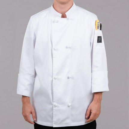 Áo bếp unisex màu trắng khuy vải thắt nút tùy chỉnh Chef Revival Bronze J050 - size XL