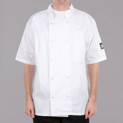Áo bếp tay ngắn unisex có thể tùy chỉnh Chef Revival Bronze J105 màu trắng - 3XL