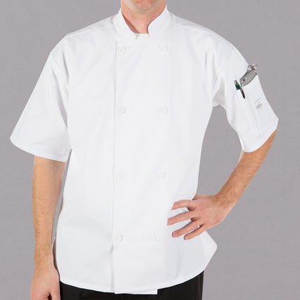 Áo bếp unisex tay ngắn Mercer Culinary Millennia M60013WH trắng, tùy chỉnh - size M