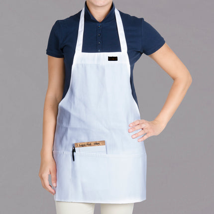 Tạp dề yếm ngắn vải poly-cotton có thể tùy chỉnh Chef Revival trắng, 1 túi