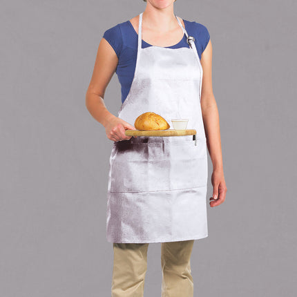 Tạp dề yếm dài vải poly-cotton có thể tùy chỉnh Chef Revival trắng, 1 túi