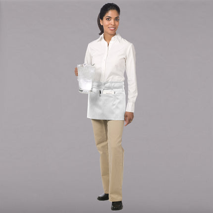 Tạp dề nửa thân vải poly-cotton có thể tùy chỉnh Chef Revival trắng, 3 túi