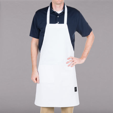 Tạp dề yếm dài vải poly-cotton có thể tùy chỉnh Chef Revival trắng, 1 túi