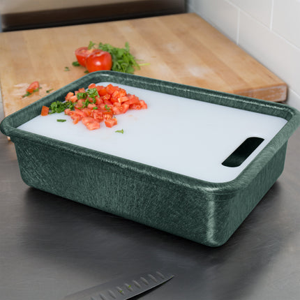Bộ khay sâu và thớt HS Inc. HS1050C Prep n Serve màu xanh ớt jalapeno 44 x 32 cm