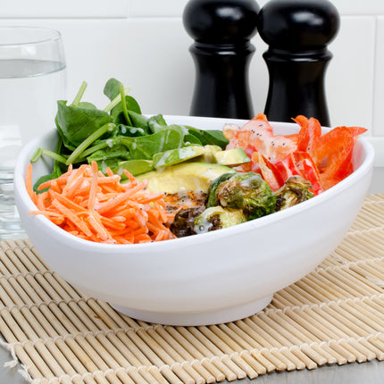 Tô melamine bầu dục trắng Elite Global Solutions Zen JW1409 1,2 lít - Thùng 6 cái