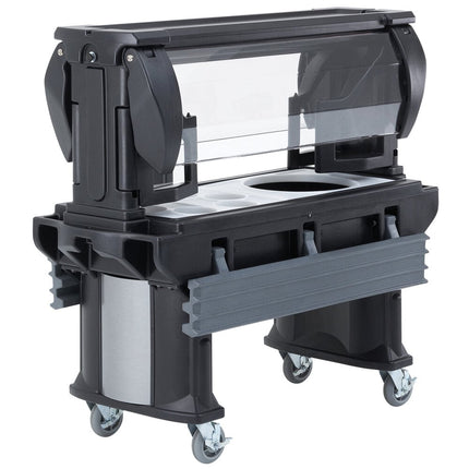 Quầy salad / thức ăn di động Cambro VBRHD6110 đen 1,8 m với bánh xe chịu tải nặng
