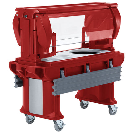 Quầy salad di động Cambro Versa VBR6158 đỏ 1,8 m kèm bánh xe tiêu chuẩn