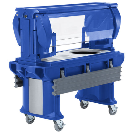Quầy salad di động Cambro VBR6186 Versa xanh navy 1,8 m bánh xe tiêu chuẩn