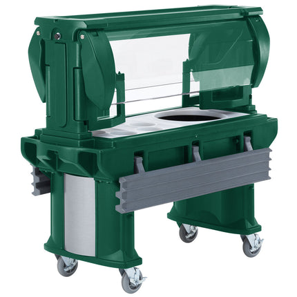 Quầy salad di động Cambro VBR6519 xanh lá 1,8 m quầy thức ăn/salad Versa với bánh xe tiêu chuẩn