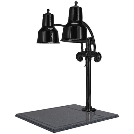 Quầy cắt thịt hai bóng đèn Hanson Heat Lamps DLM/BB/B 46 x 51 cm màu đen với đế granite tổng hợp