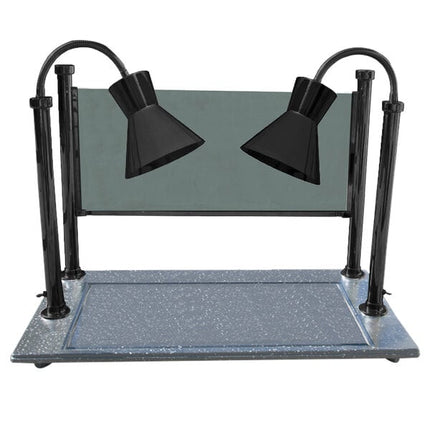 Quầy pha lóc thịt hai bóng đèn Hanson Heat Lamps CD/300/ST/B 51 x 91 cm màu đen, đế đá granite tổng hợp và kính chắn giọ