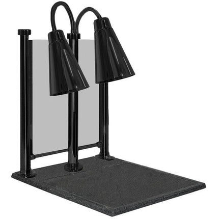 Trạm cắt thịt Hanson Heat Lamps DLM/900/CC/ST/B kép Bulb 50,8 cm x 61 cm đen cắt thịt trạm Sneeze Guard