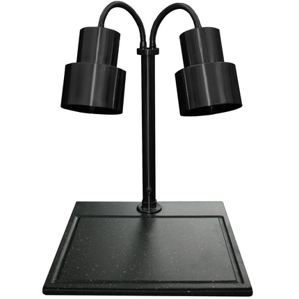 Quầy pha lóc thịt hai bóng đèn Hanson Heat Lamps DLM/BB/200/ST/B 46 x 51 cm màu đen, đế đá granite tổng hợp