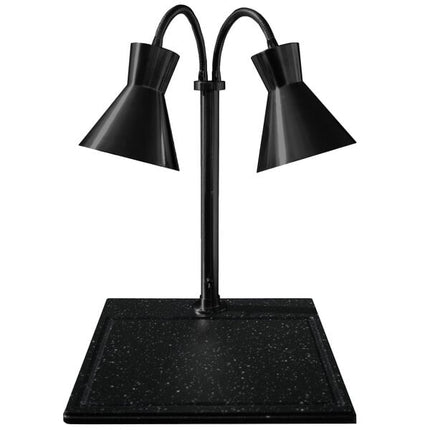 Trạm lọc thịt Hanson Heat Lamps DLM/BB/300/ST/B đèn sưởi đôi 46 x 51 cm đế đá granite tổng hợp đen