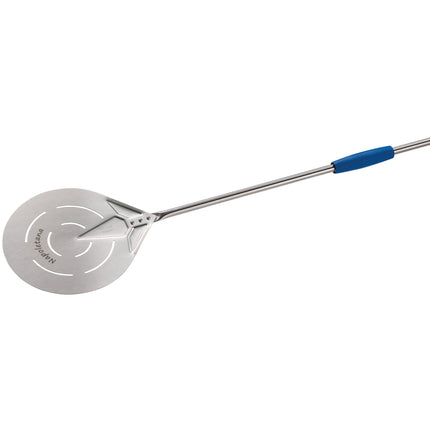 Xẻng xúc pizza xoay thép không gỉ tròn đục lỗ GI Metal Napoletana 20 cm cán 150 cm IN-20F