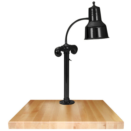 Trạm cắt thịt đèn nhiệt một bóng đen Hanson Heat Lamps SLM/MB-2424/B 61 x 51 cm với đế gỗ phong