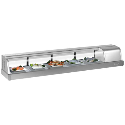 Tủ mát trưng bày sushi kính cong thép không gỉ Turbo Air SAK-70R-N 178 cm - máy nén bên phải