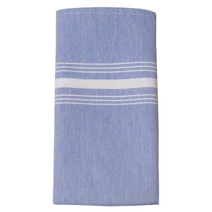 Khăn ăn xanh dương bằng polyester sọc chambray Snap Drape 46 cm x 56 cm - Gói 12 cái