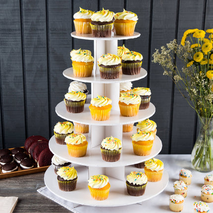 Giá đựng cupcake dùng một lần Enjay CS-5T-WHITE 5 tầng trắng - Thùng 6 cái