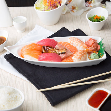 Thuyền sushi sứ trắng 10 Strawberry Street WTR-SUSHIBT Whittier 30 x 13 cm - Thùng 24 cái