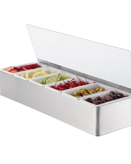 Khay Trang Trí Quầy Bar American Metalcraft CD6 6 Ngăn - Nắp Phẳng Bản Lề