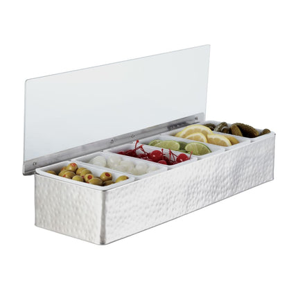 Khay Trang Trí Quầy Bar American Metalcraft HMCD6 6 Ngăn - Nắp Phẳng Bản Lề