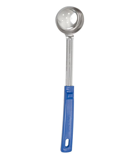 Muỗng Chia Phần Có Lỗ Vollrath 62155 59 ml Tay Cầm Poly Màu Xanh Dương Thép Không Gỉ