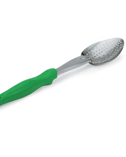 Thìa Có Lỗ Hạng Nặng Vollrath 6414270 35.6 cm Tay Cầm Nylon Xanh Lá
