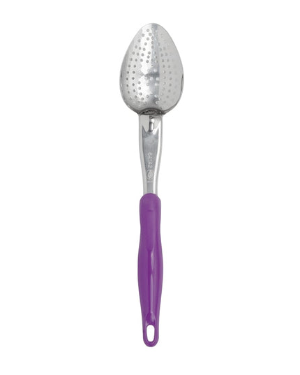 Thìa Dội Có Lỗ Vollrath 6414280 35.6 cm Tay Cầm Tím Công Thái Học - Thép Không Gỉ
