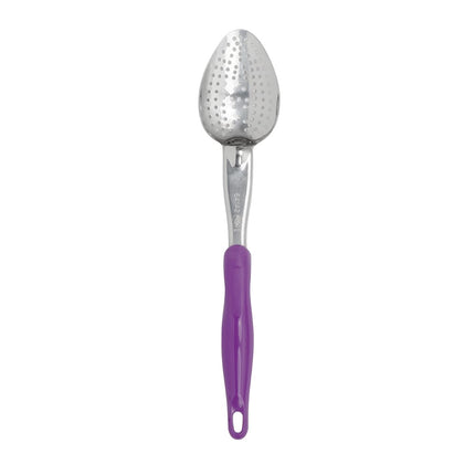 Thìa Dội Có Lỗ Vollrath 6414280 35.6 cm Tay Cầm Tím Công Thái Học - Thép Không Gỉ