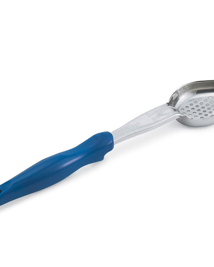 Thìa Múc Oval Có Lỗ Vollrath 6422230 59 ml Tay Cầm Nylon Xanh Dương Cao Cấp Thép Không Gỉ