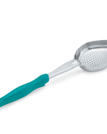 Thìa Múc Oval Có Lỗ Vollrath 6422655 177 ml Tay Cầm Nylon Xanh Mòng Két Thép Không Gỉ