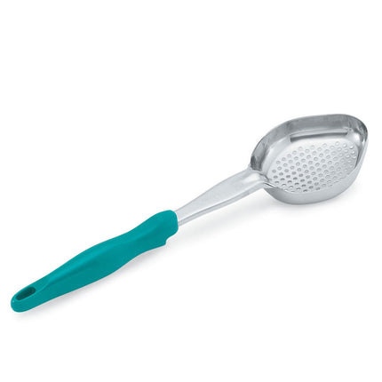 Thìa Múc Oval Có Lỗ Vollrath 6422655 177 ml Tay Cầm Nylon Xanh Mòng Két Thép Không Gỉ